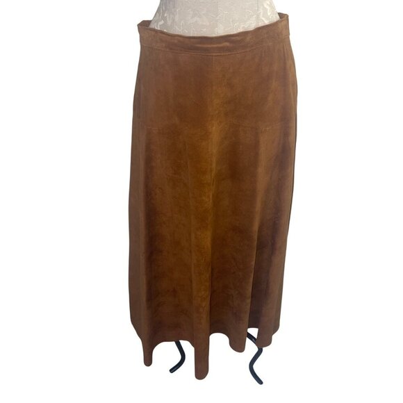 Firenza Vintage Womens Skirt Size Medium Brown Saks Fifth Avenue Suede Maxi - Picture 1 of 9